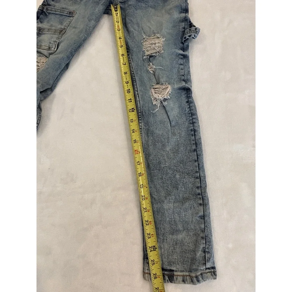 Evolution In Design Shuttle Distressed Carpenter Jeans Boys Size 14 Acid Wash